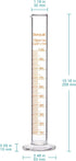 StonyLab 2-Pack 100ml Borosilicate Glass Graduated Cylinder Measuring Cylinder