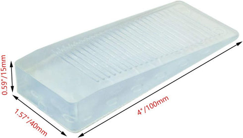 Clear Wedge Door Stop - Non-Scratching Door Holder Stopper, Pack of 2