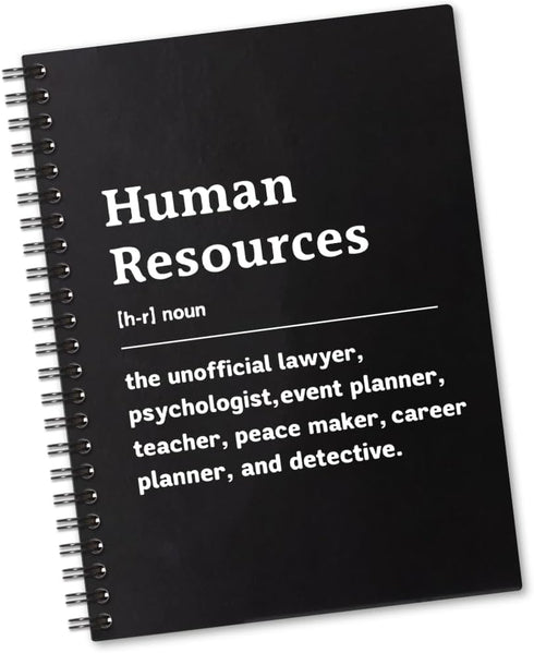 Human Resources Definition Spiral Notebook, 160 Blank Pages, Funny Gift for HR Manager, Recruiter Gift