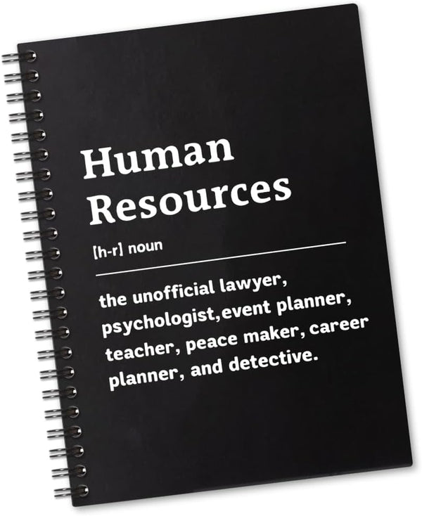 Human Resources Definition Spiral Notebook, 160 Blank Pages, Funny Gift for HR Manager, Recruiter Gift