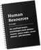 Human Resources Definition Spiral Notebook, 160 Blank Pages, Funny Gift for HR Manager, Recruiter Gift