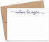 Personalized Stationery for Women, Modern FLAT Note Cards with Envelopes Set, Calligraphy