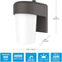 1-Light HALO FE Bronze LED Outdoor Lantern Sconce with Dusk to Dawn