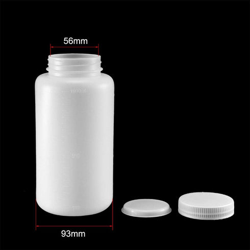 uxcell 1000ml/34oz Plastic Lab Chemical Reagent Bottle Wide Mouth Sample Sealing Liquid Storage Container, 2pcs