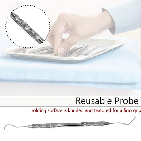 HIGH TECH INSTRUMENTS #5 (5) Dental Tartar Scraper Tool Double Ended Explorer Probe Plaque Remover Stainless Steel