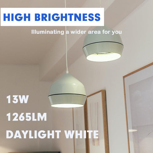 A19 LED Light Bulbs 100 Watt Equivalent, E26 LED Daylight White 5000K 13W Super Bright 1265 Lumen, Non-Dimmable, 6 Pack