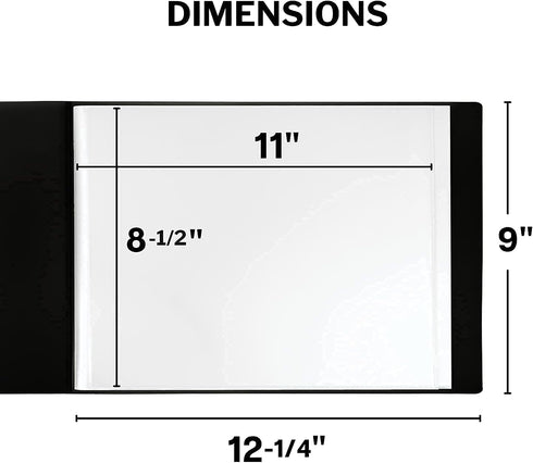 Dunwell 8.5x11 Portfolio Binder, Plastic Presentation Book, 24 Pockets for Letter Size Documents, Acid-Free Poly