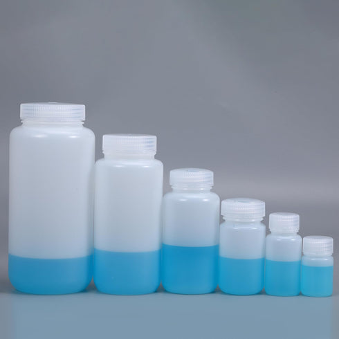 8.4 oz Wide Mouth Lab Reagent Bottle, Sealed Leak-proof Translucent HDPE Chemical Container, Pill Bottle (2 Pcs)