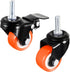 uxcell 1.5 Inch Swivel Caster Wheels PU 360 Degree Threaded Stem Caster Wheel M8 x 25mm, 330lb Total Load Capacity, Pack of 4 (2 Pcs with Brake, 2 Pcs No Brake)