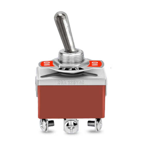 MGI SpeedWare 6-Pin DPDT One-Side Momentary Metal Toggle Switch, 20 Amp at 12vDC 125vAC, (ON)/Off/ON 1-Pack