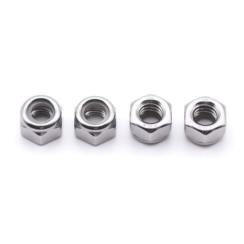 EASTLO 10# 24 304 18-8 50 Pack Nylon Insert Hex Lock Nuts Stainless Locknuts, Hex Drive, Bright Finish, Stainless Steel