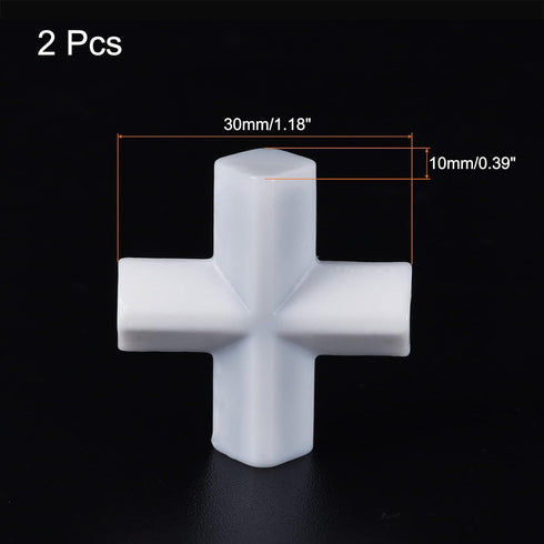 MECCANIXITY Magnetic Stirrer Mixer Stir Bar Rod 30mm(1.18") Cross Shape Coating Magnet White for Laboratory 2Pcs