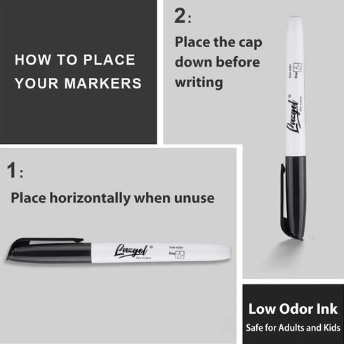 Dry Erase Markers Bulk, 96 Pack Fine Point Tip Black Markers, Low Odor for Whiteboard, Office, Home Use