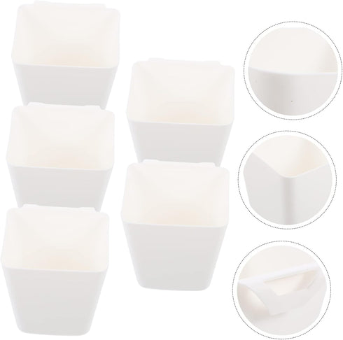 5pcs Cabilock Wall-mounted Hanging Cup Holder Sturdy Plastic Storage Baskets for Rolling Cart Versatile Utility