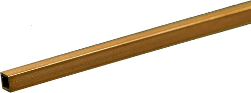 K&S Precision Metals 8151 Square Brass Tube, 1/8" OD x 0.014" Wall, 12" Long, 1 Piece