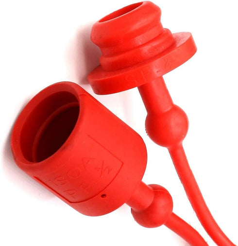 1/2 Tractor Hydraulic Coupler Male Dust Cap and Female Plug Cover, Red Cap with Retention Ring