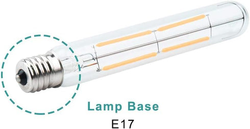 Bonlux 4W LED T6.5 Tubular Filament Bulb, E17 Intermediate Base, 40W Incandescent Equivalent, 4-Pack