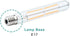 Bonlux 4W LED T6.5 Tubular Filament Bulb, E17 Intermediate Base, 40W Incandescent Equivalent, 4-Pack