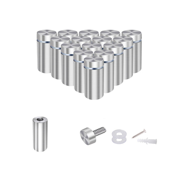 1/2” Dia x 1 1/5” L Standoffs Screws for Acrylic, Silver Sign Wall Mounts Hardware 16 Pack