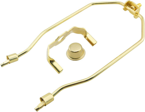 HJGarden 8 Inch Brass Square Bullhorn Lamp Base Bracket with Top Decorative Cap Electroplated Floor Lamp Shade Stand