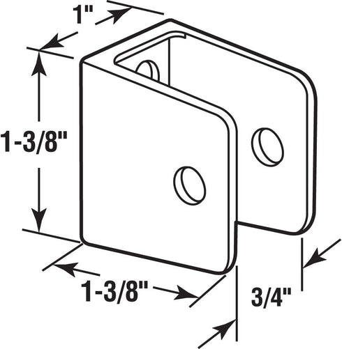 Prime-Line 656-6413 U-bracket for 3/4 In. Panels, Zinc Alloy, Chrome Plated with Fasteners (Single Pack)