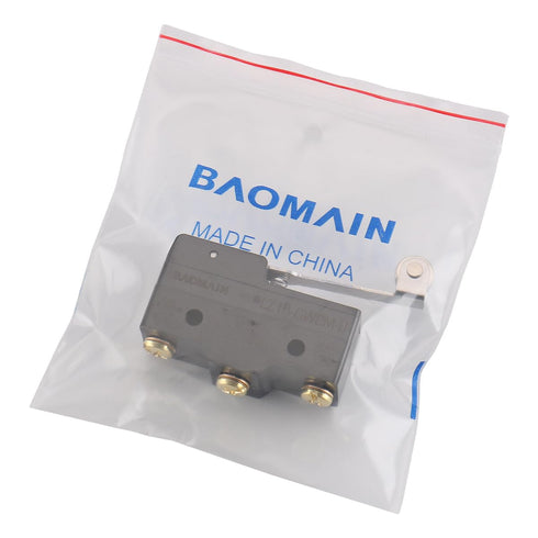 Baomain Micro Switch Z-15GW2S-B (LZ15-GW2M-B) Long Hinge Roller Lever AC DC Limit - Pack of 2