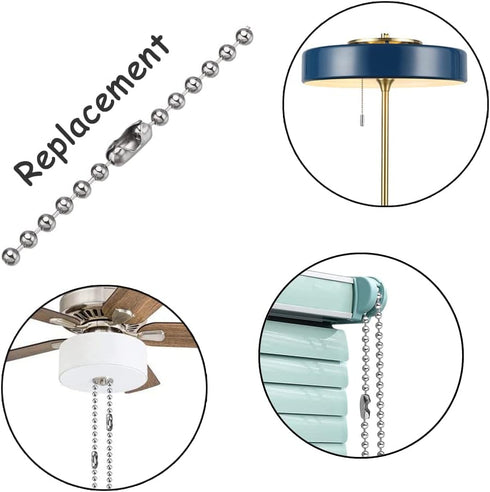 30pcs Replacement Blind Pull Cord Connector, Stainless Steel Ball Chain Clasps for 3.2/4.0/4.5/5/6.0mm Chains