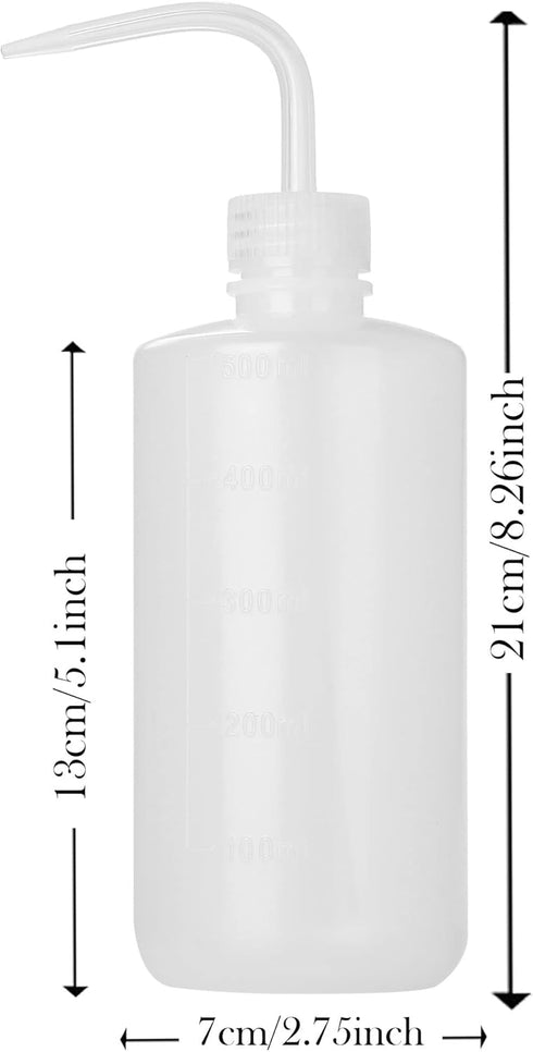 2Pcs Tattoo Wash Bottle 500ml | 16oz Water Squirt Bottle Succulent Watering, Safety Rinse Bottle Watering Tools for Medical Succulent Cleaning Washing Bottle White&Black by HOOMBOOM