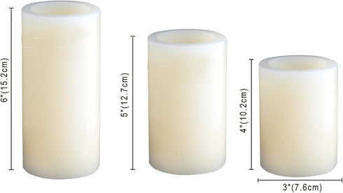 3 Pack CANDLE CHOICE Battery Operated Color Changing Flameless Candles with Remote Timer Real Wax Realistic Flickering