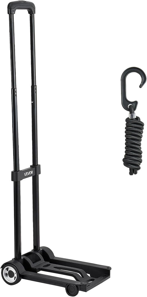 110 lbs 2 1 VEVOR Folding Hand Truck, Load Capacity, Collapsible Luggage Cart with Wheels & Elastic Rope, Utility Dolly