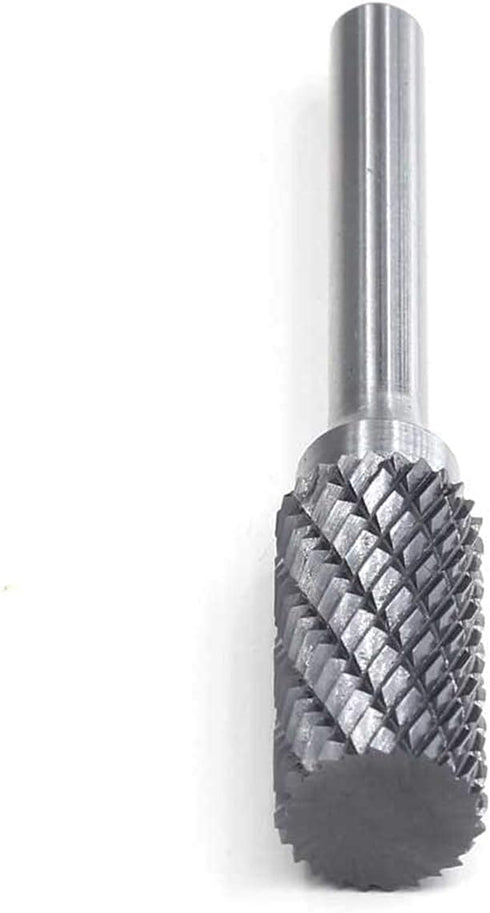 SA-5 Tungsten Carbide Burr Cylinder Shape Double Cut Rotary Burr File, 1/2” Cutter Dia X 1” Cutter Length, Pack of 1