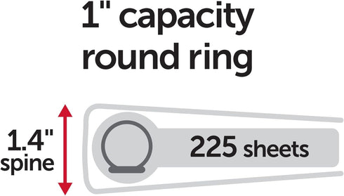 Office Depot Nonstick Round-Ring View Binder (OD02960) - 1in. Rings, 100% Recycled, White
