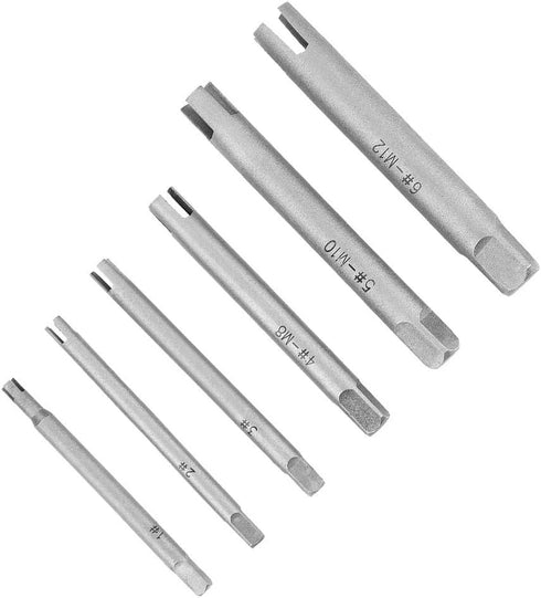Fafeicy Stripped Screw Remover Set, High Speed Steel Tap Extractor for Removing Screws and Bolts, Six-Piece Set