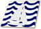 3dRose White Toy Sailboat On Blue Waves 8 Inch Ceramic Tile