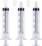 10mL Syringe for Liquid, Food, Oral, Scientific Labs, Measurement, Dispensing, 3 Pack with Press-In Adapter, Big Tip