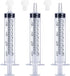 10mL Syringe for Liquid, Food, Oral, Scientific Labs, Measurement, Dispensing, 3 Pack with Press-In Adapter, Big Tip