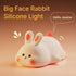 Dimmable Bunny Lamp, Rabbit Night Light with Timer, Soft Silicone Big Face Bunny Easter Gifts, Rechargeable LED Nursery