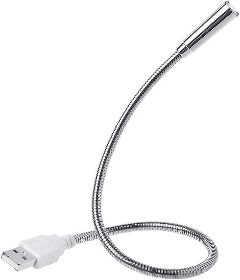 Silver USB Flexible Light, Gooseneck LED Glowing Lamp, Adjustable for Laptop, Studying, Office, Writing, Reading