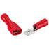 Baomain 0.187" Female & Male Spade Connectors, 22-16 AWG Fully Insulated Crimp Terminals, Red (200-Pack)