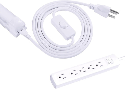 TRLIFE T5 T8 6FT T5 T8 (4 Pack) Power Cord, Long LED Light Cord with On/Off Switch, LED Wire Connector Power Cord