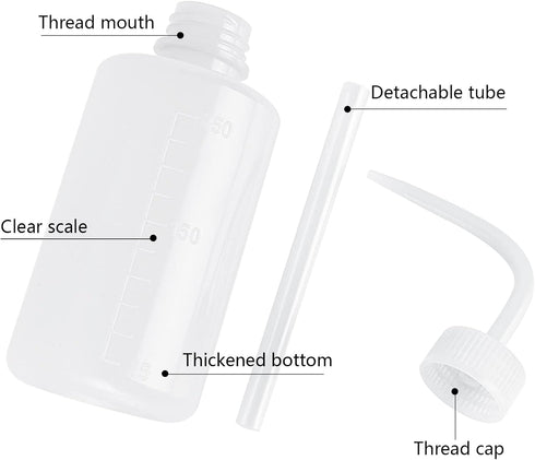 Wash Bottle 2pcs 250ml/8oz, Economy Plastic Squeeze Washing Cleaning Bottle for Medical Succulent Irrigation