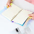 Clear Rainbow 6-Ring PVC Binder Cover, 2 Pcs, Holographic Notebook Protector with Button Closure