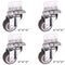 Skelang 4 Pcs 1 Inch Side Mounting Casters - TPE Swivel Plated Wheels for Baby Bed, Carts, Kitchen Cabinet