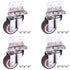 Skelang 4 Pcs 1 Inch Side Mounting Casters - TPE Swivel Plated Wheels for Baby Bed, Carts, Kitchen Cabinet