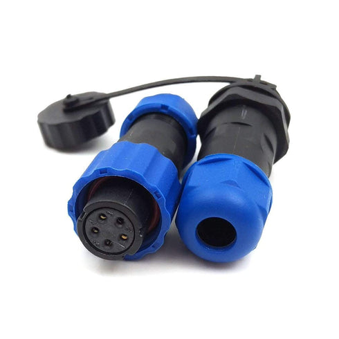 SD13 Waterproof 5 pin Power Cable Connector, LED Power Plug Socket, IP68 Industrial Electrical Cable Connector