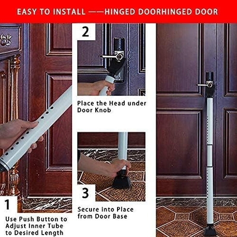 2-in-1 Jammer Door Security Bar & Sliding Patio Door Stopper Security Bar Child Proof Adjustable Constructed of High