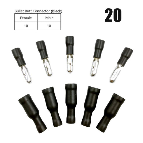 Bullet Butt Connectors - Sopoby 100pcs Assorted Insulated Female & Male Crimp Wire Terminals