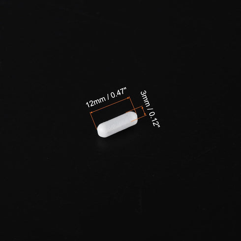 MECCANIXITY Magnetic Stirrer Mixer Stir Bar Rod 12mm(0.47") x3mm Cylinder Shape PTFE Coating Magnet White for Laboratory 1Pcs