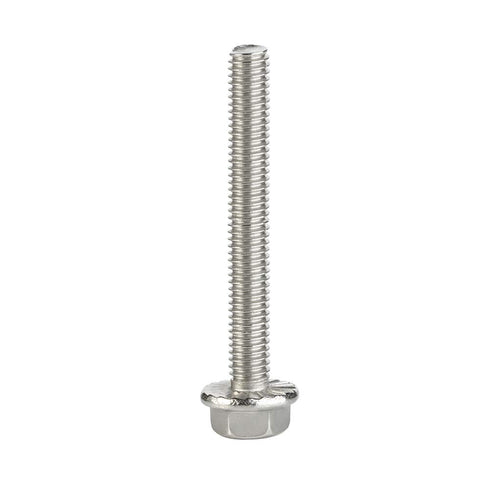 M6 x 60mm Flanged Hex Head Bolts, Stainless Steel A2, DIN 6921, 10 PCS