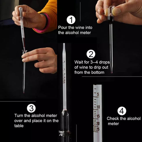 0-25% Vinometer for Wine, Alcohol Meter Tester for Measuring The Percentage of Alcohol in Wine